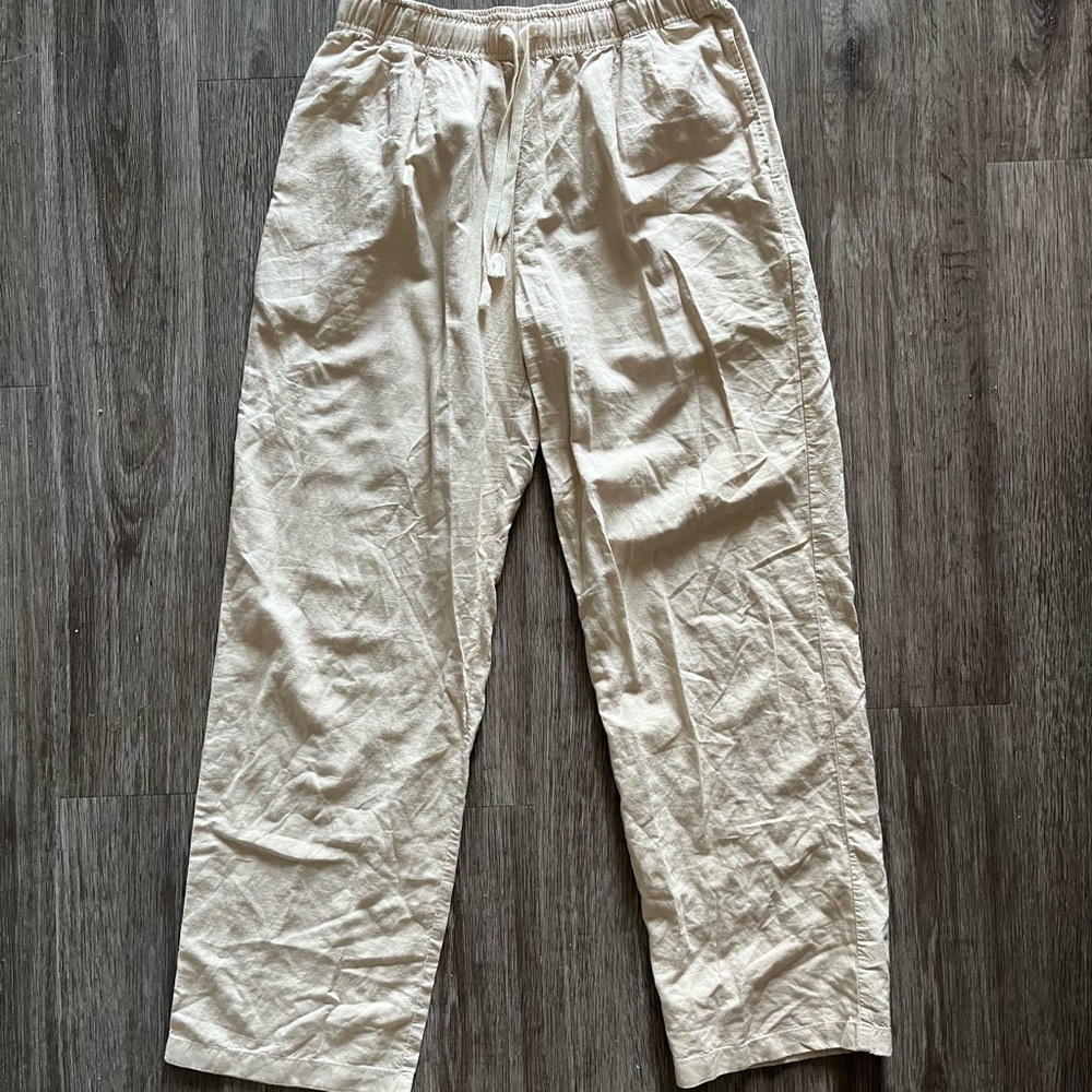 Uniqlo Linen Blend Beige Pants